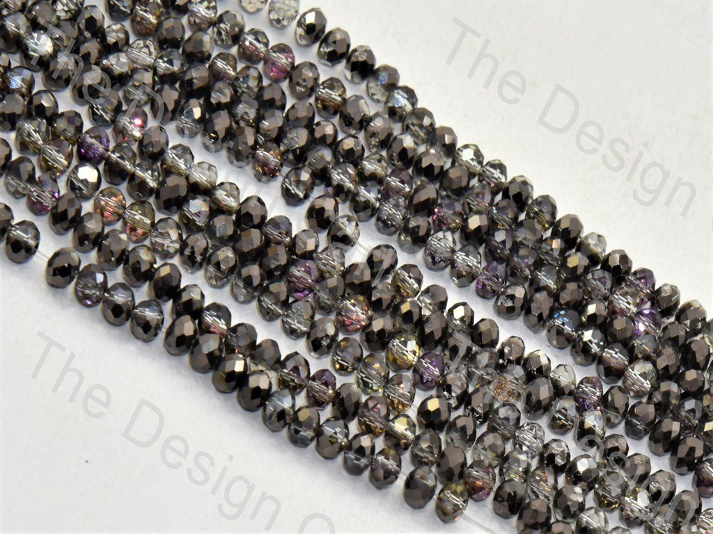 Black Mixed Colour Dual Tone Tyre / Rondelle Shaped Crystal Bead (421738283042)