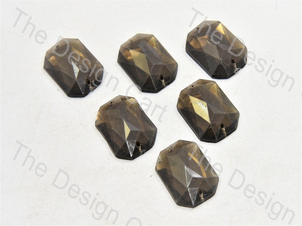 Black Hexagonal Plastic Stones (424125956130)