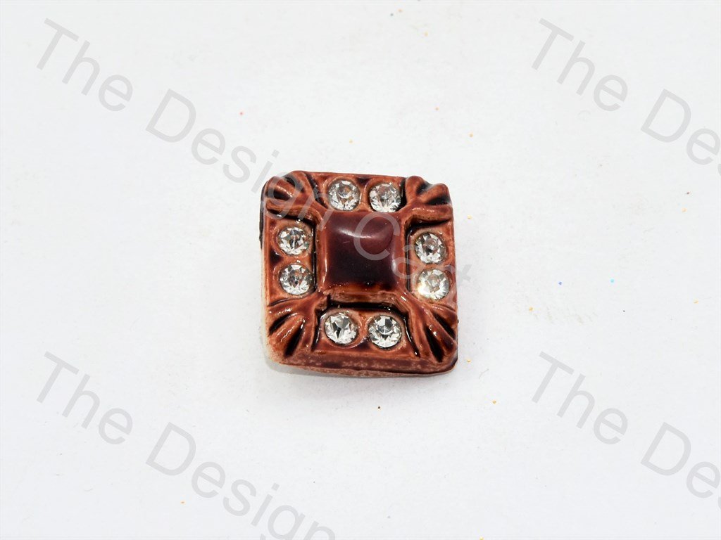 chocolate-brown-stone-crystal-square-button