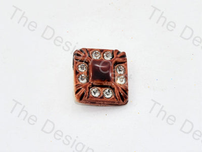 chocolate-brown-stone-crystal-square-button