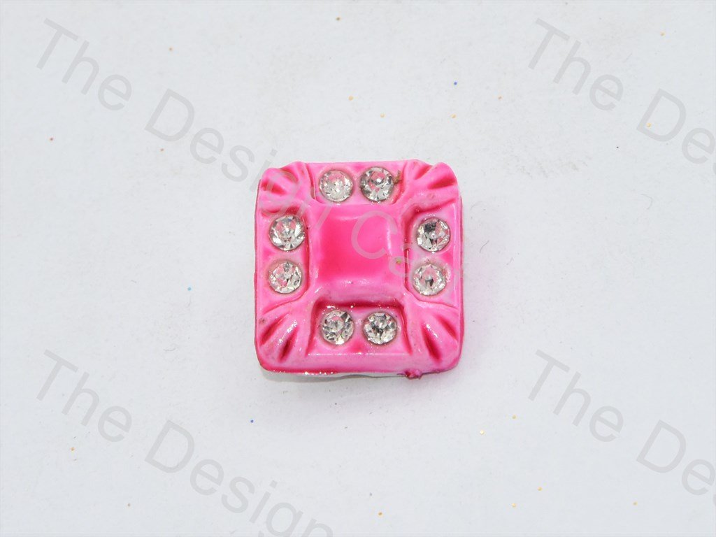 pink-stone-crystal-square-button
