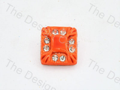 orange-stone-crystal-square-button
