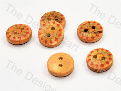 sunrise-print-brown-wooden-buttons