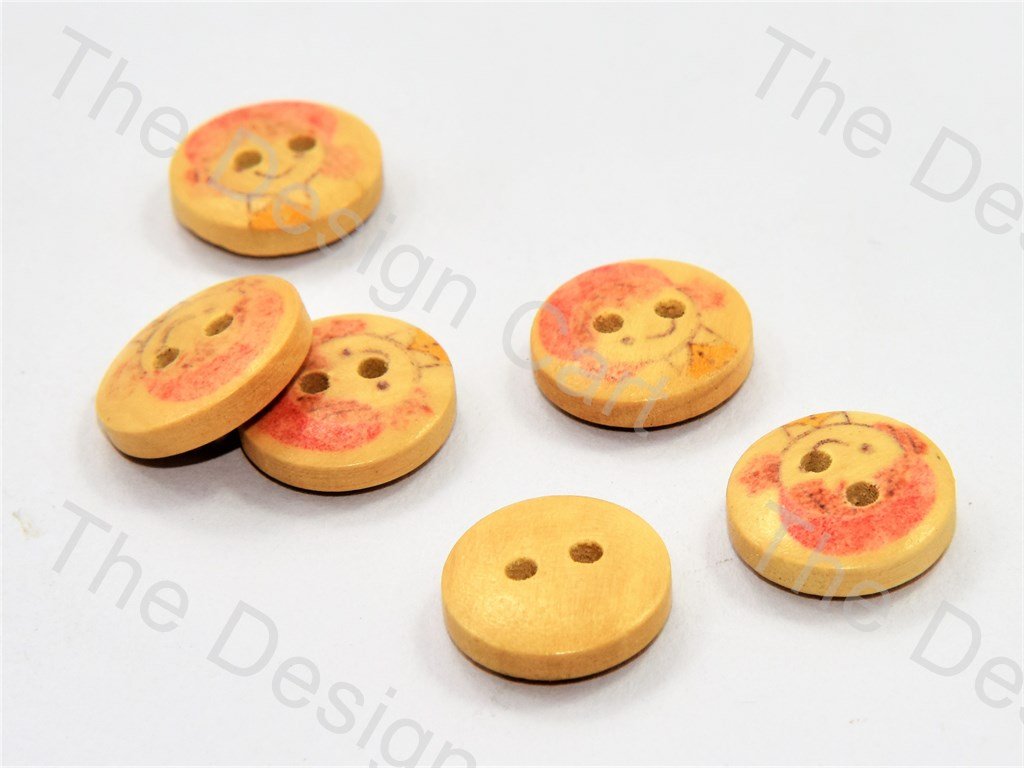 girl-printed-yellow-wooden-buttons