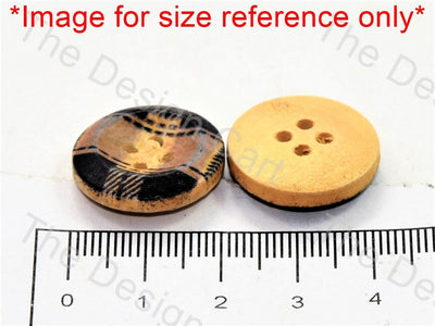 white-brown-apple-print-brown-wooden-buttons