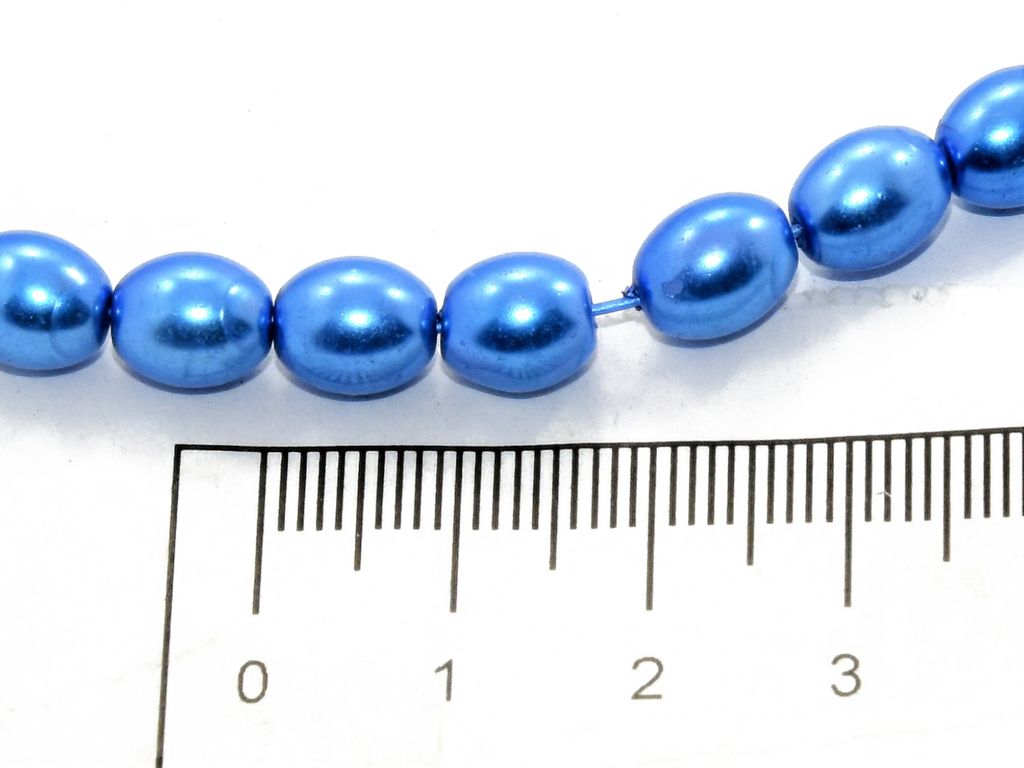 Blue Oval Shaped Glass Pearl | The Design Cart (531403472930)
