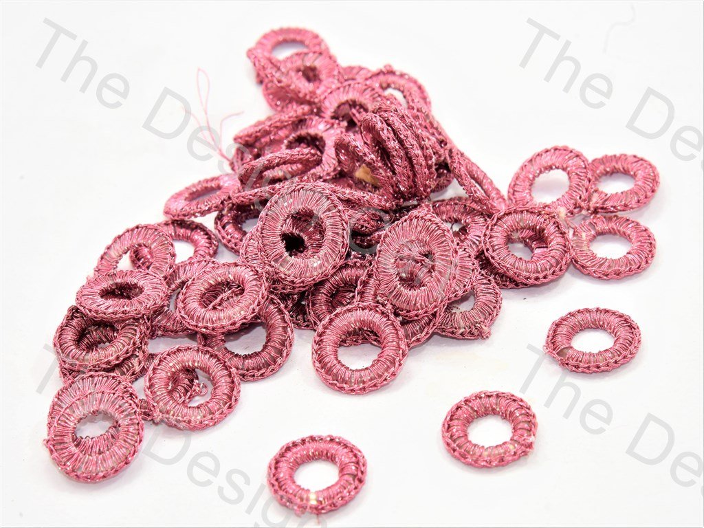 Pink Small Round Crochet Thread Rings | The Design Cart