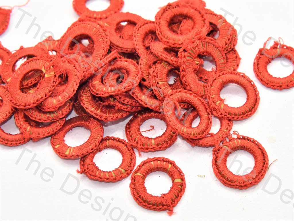 Red Small Round Crochet Thread Rings