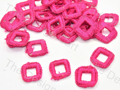 Magenta Small Square Crochet Thread Rings (538808549410)