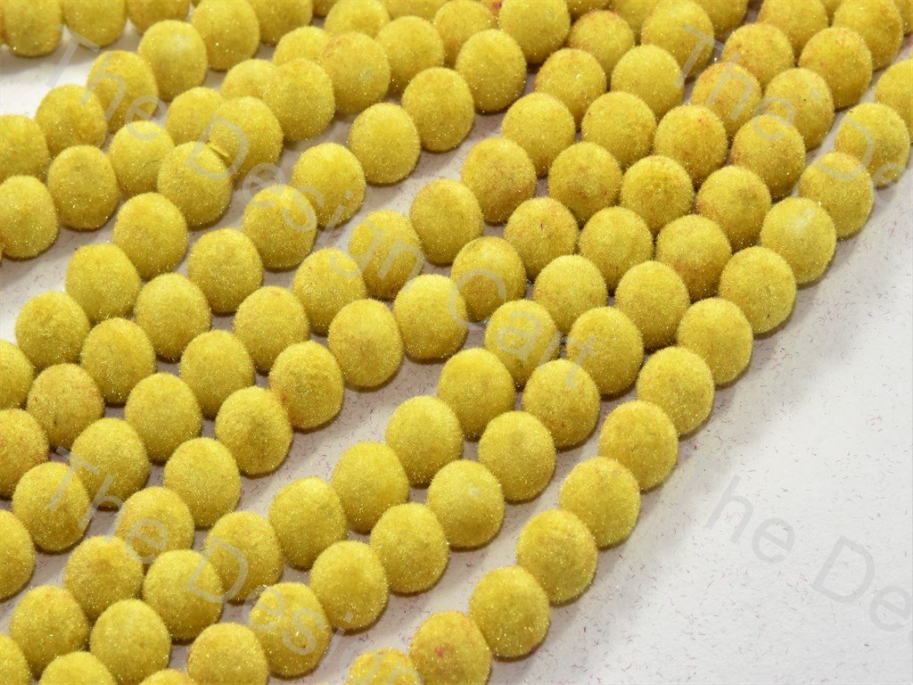 Yellow Spherical Velvet Beads (547051864098)