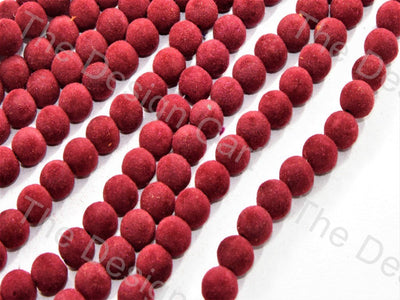 Dark Red Spherical Velvet Beads (547051995170)