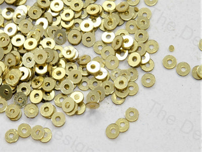 Dull Yellow Centrehole Circular Sequins (549512118306)