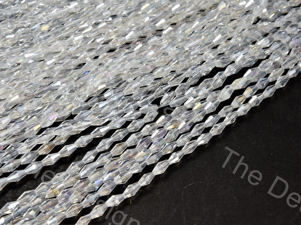 White Transparent Rainbow Drum Crystal Beads (552974516258)