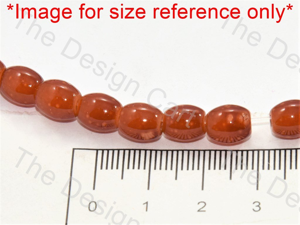 Neon Orange Small Oval Glass Pearls - The Design Cart (553014165538)