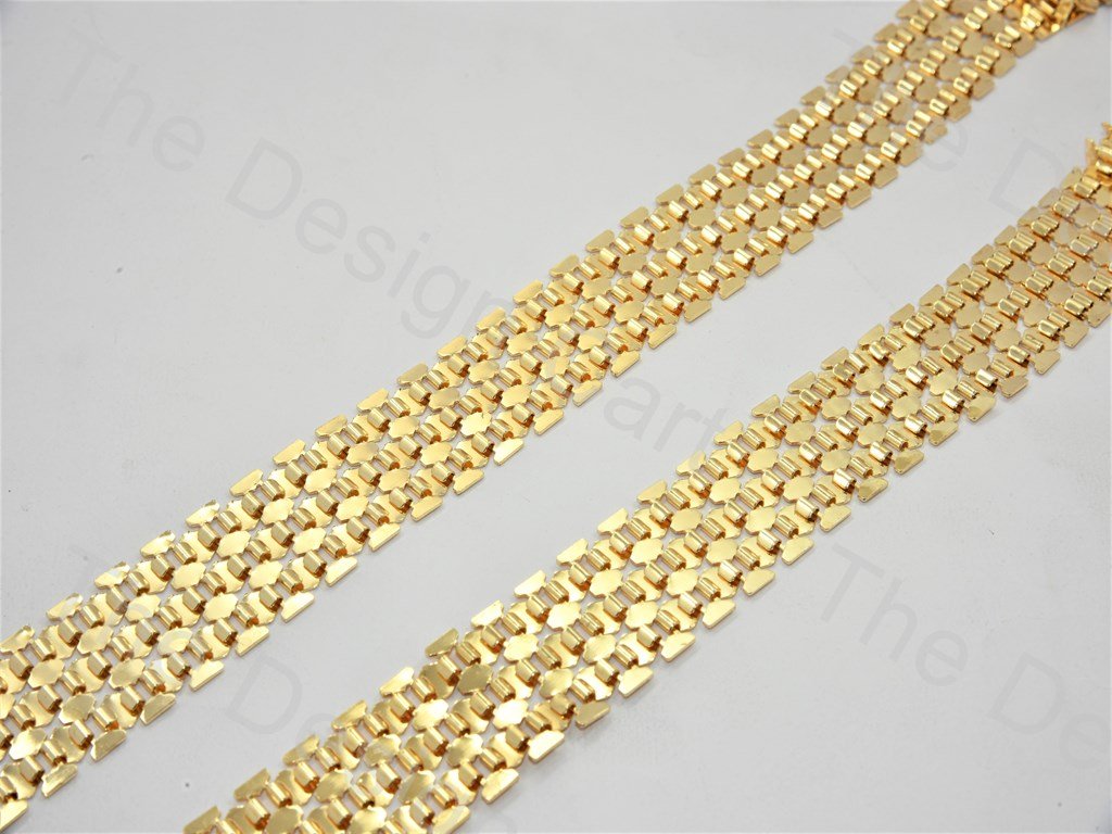 3 Row Belt Design Golden Metal Chain (560540221474)