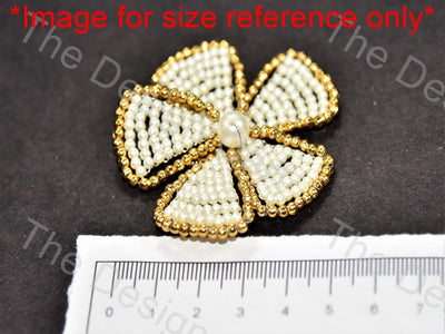 White Gold Beads Flower - The Design Cart (574782570530)