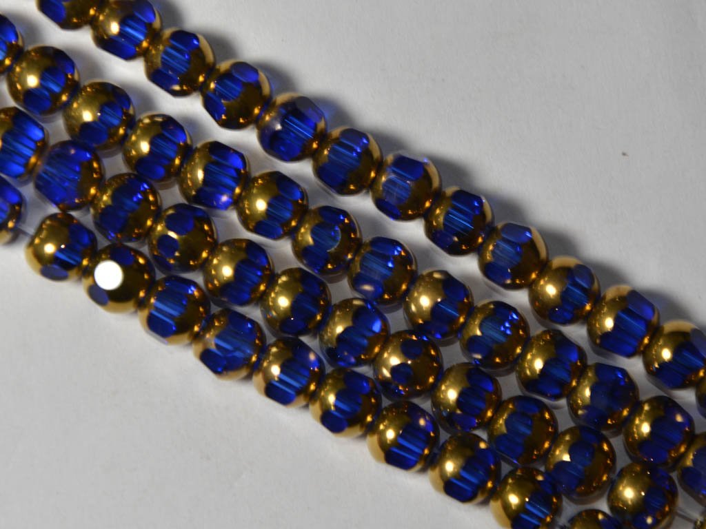 dark-blue-golden-designer-circular-glass-beads-8-mm
