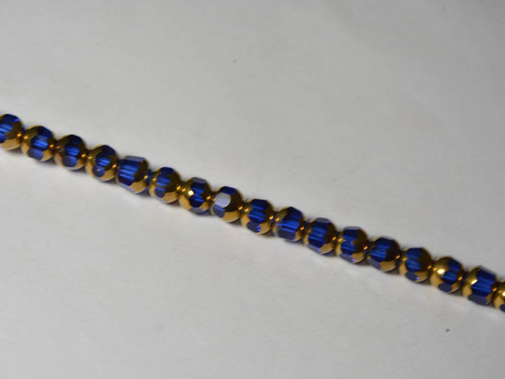 dark-blue-golden-designer-circular-glass-beads-8-mm