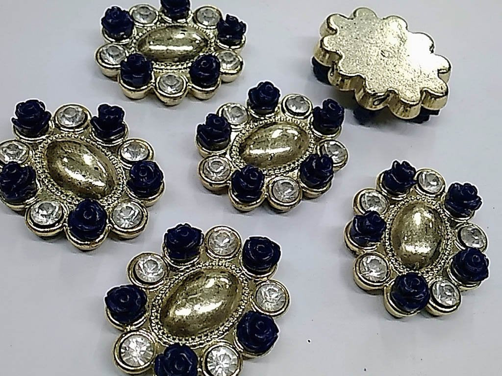 dark-blue-oval-flower-plastic-stone-with-resin-flowers-and-glass-stones-40x32-mm