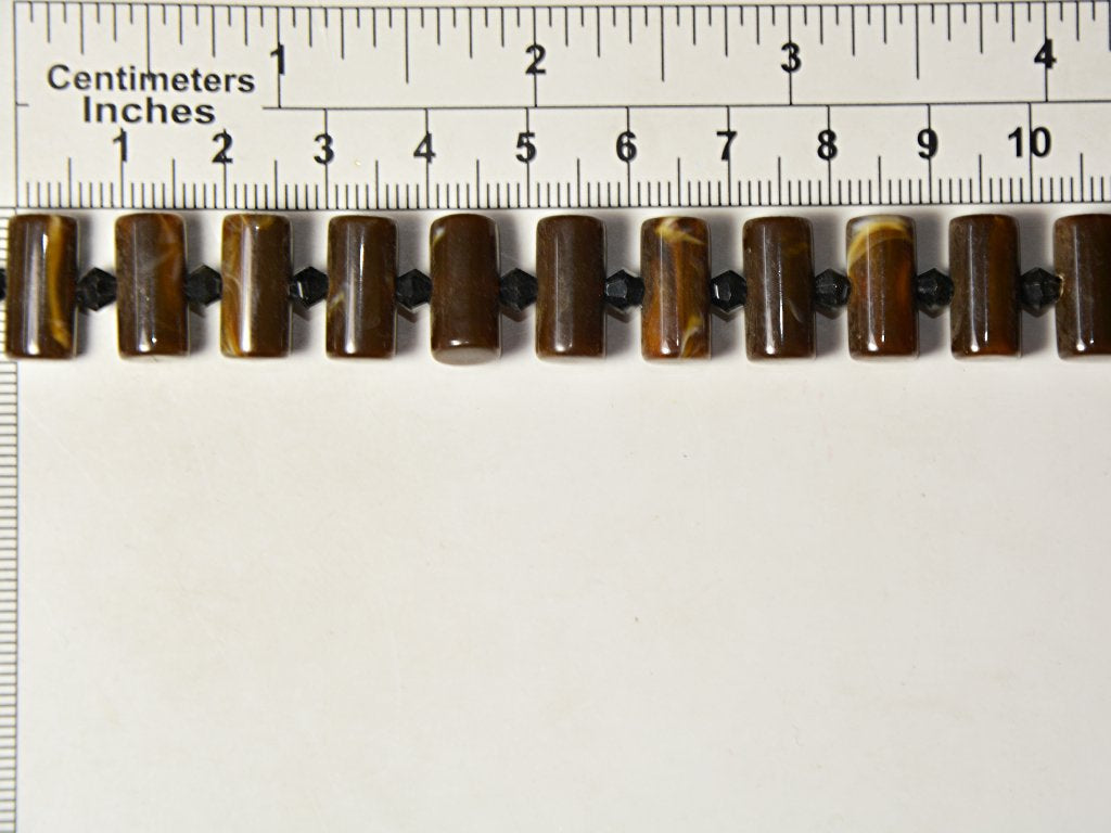 dark-brown-cylindrical-resin-beads