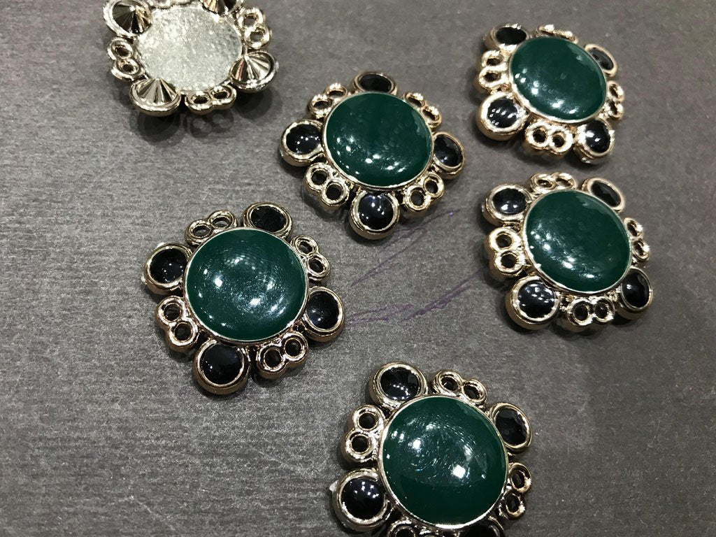 dark-green-square-plastic-stone-with-ccb-frame-enamel-fill-30-mm