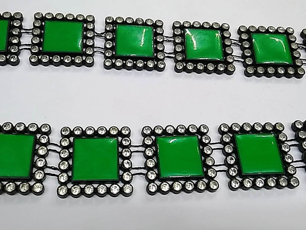 dark-green-square-stone-studded-plastic-lace-with-enamel-fill-25x25-mm