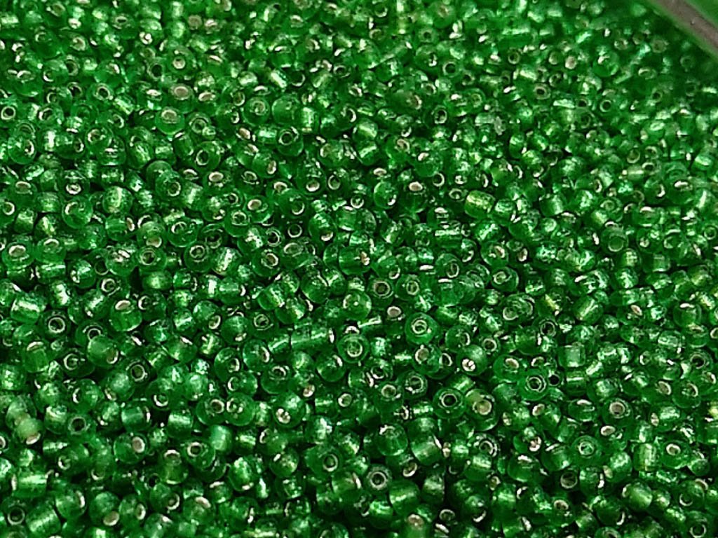 dark-green-transparent-silverline-round-rocaille-glass-seed-beads