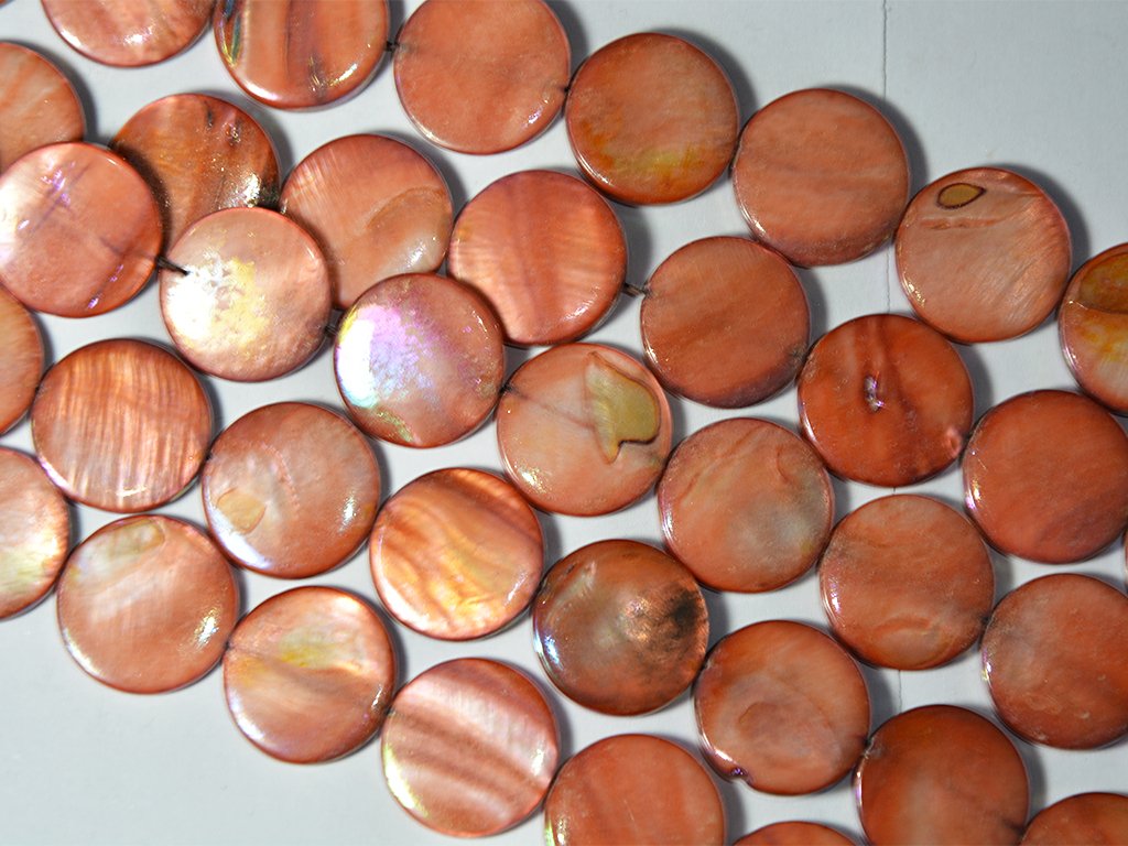 dark-orange-flat-circular-designer-glass-shell-beads-20-mm