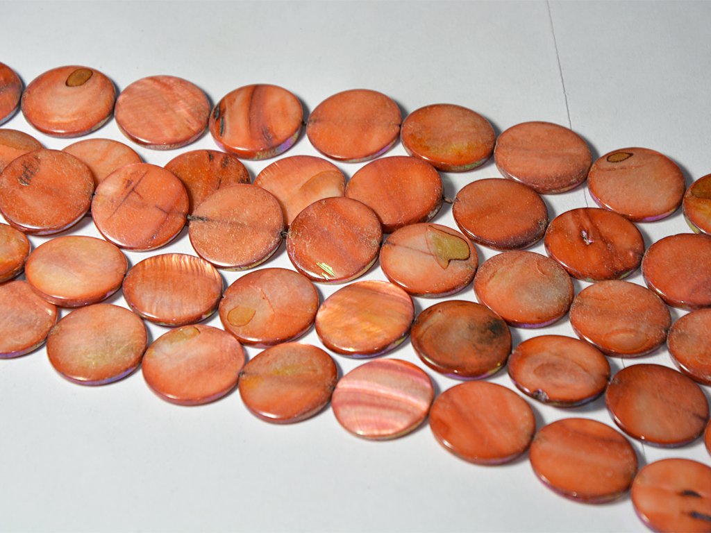 dark-orange-flat-circular-designer-glass-shell-beads-20-mm