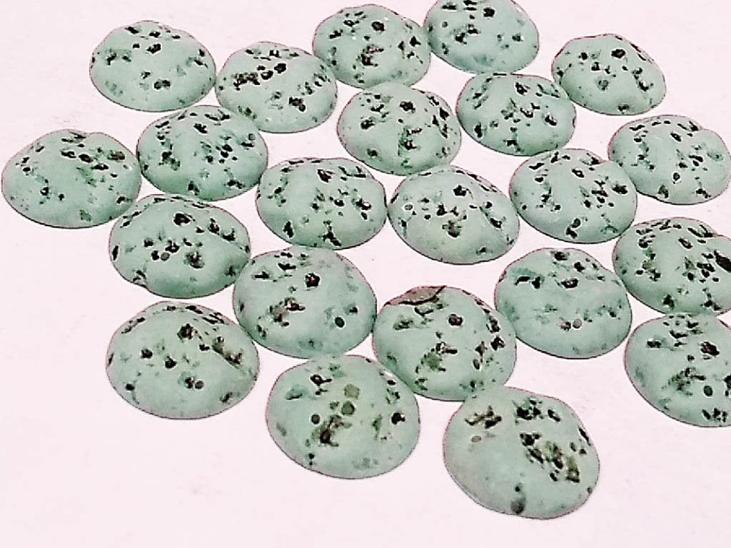 dark-turquoise-black-dots-circular-2-hole-plastic-stones-14-mm