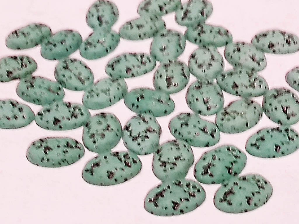 dark-turquoise-black-dots-oval-2-hole-plastic-stones-14x10-mm