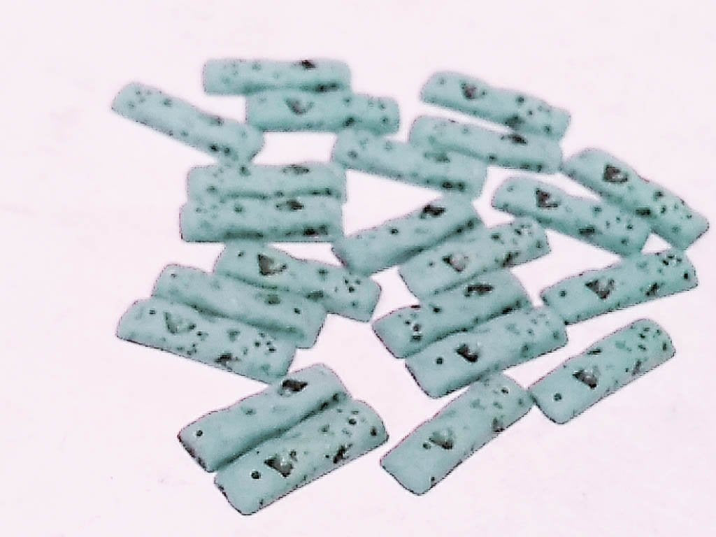 dark-turquoise-black-dots-rectangular-2-hole-plastic-stones-7x21-mm