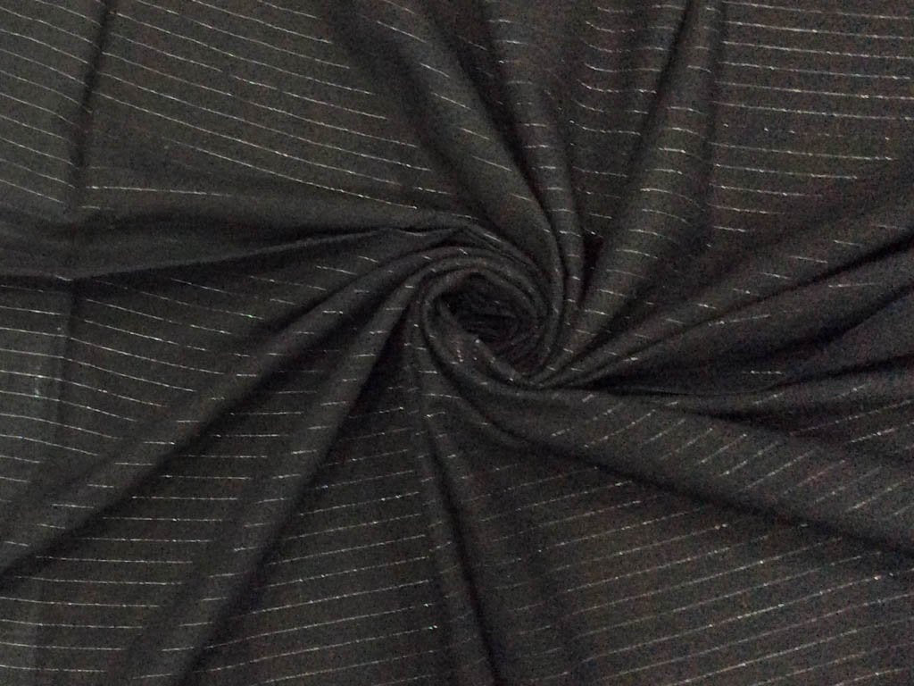 deep-black-silver-lurex-stripes-cotton-fabric