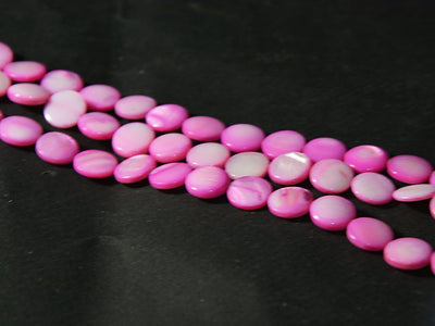 deep-pink-flat-circular-designer-glass-shell-beads-12-mm