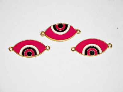 deep-pink-oval-evil-eye-metal-beads