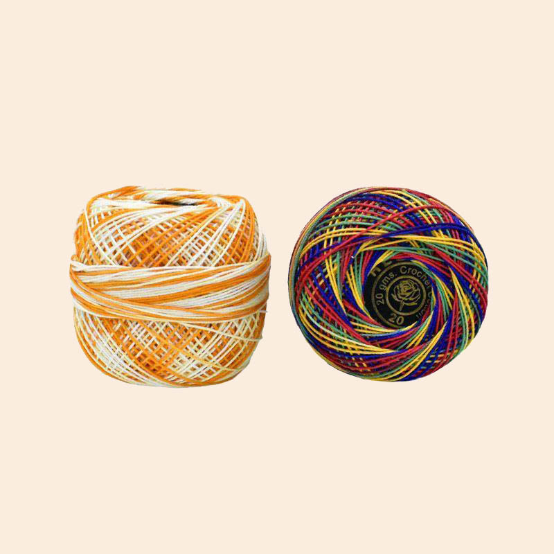 Multicolour Dual Shade Crochet Cotton Thread Combo Pack