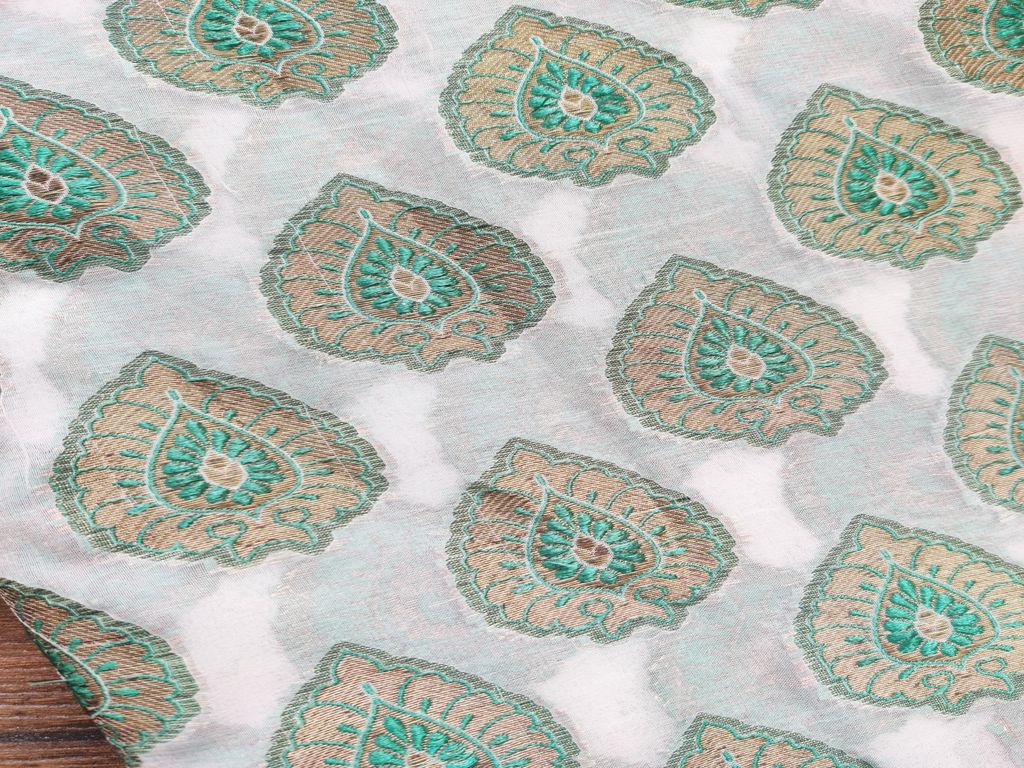 dyeable-viscose-chanderi-with-green-butas