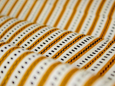 Mustard Chevron Stripes Design Cotton Fabric (1707982422050)