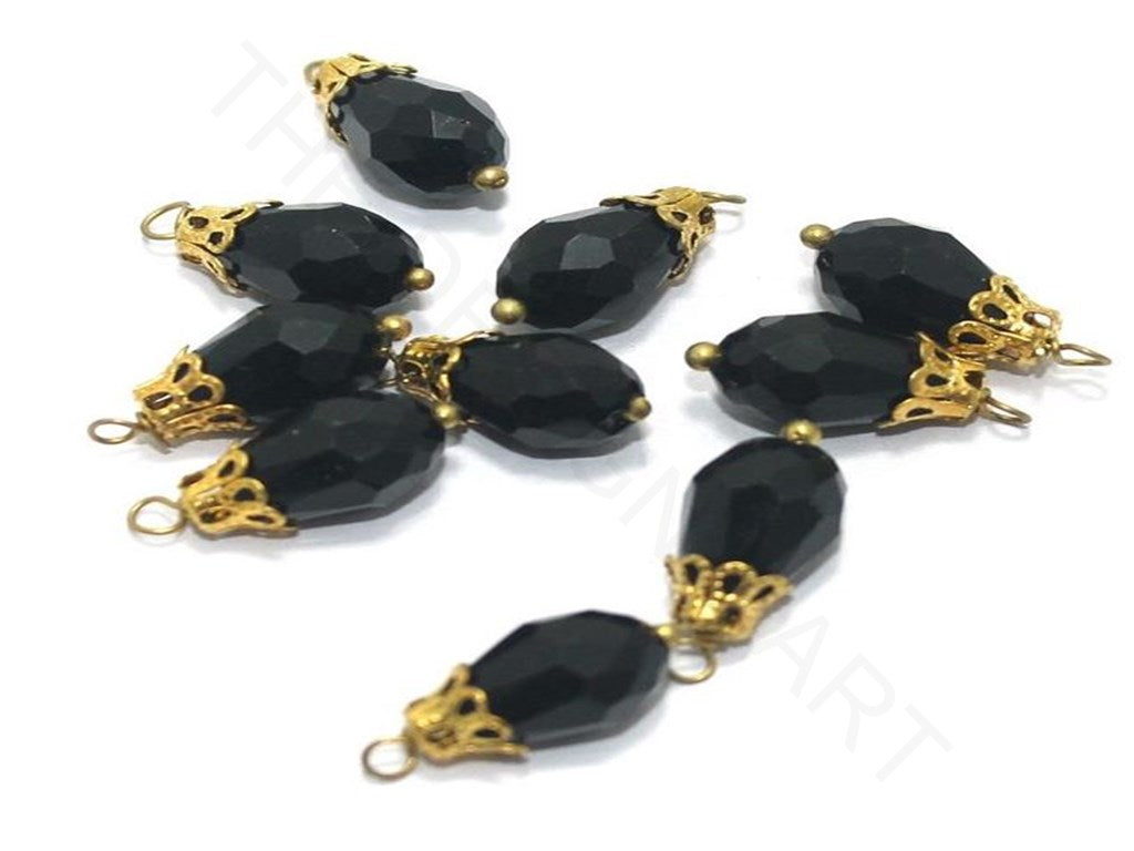 Black Faceted Loreal Beads | The Design Cart (3782740410402)