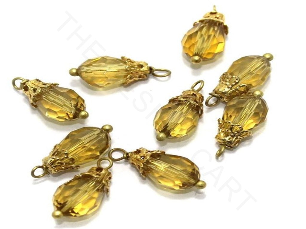 Transparent Golden Faceted Loreal Beads | The Design Cart (3782740541474)