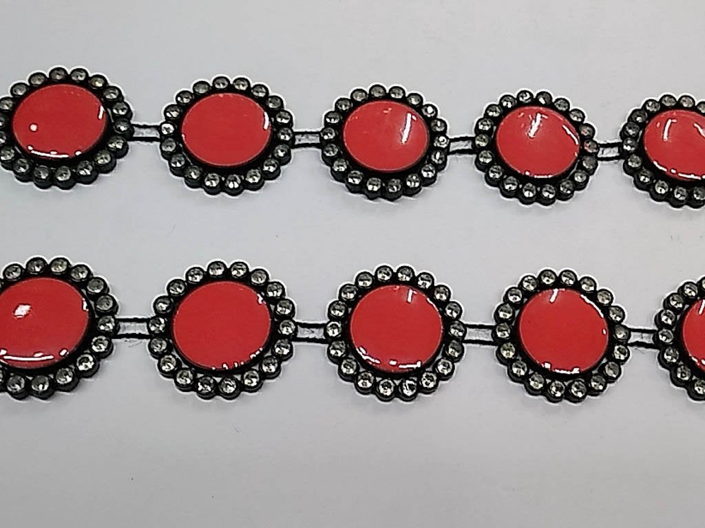 fuchsia-pink-circular-stone-studded-plastic-lace-with-enamel-fill-26-mm-1