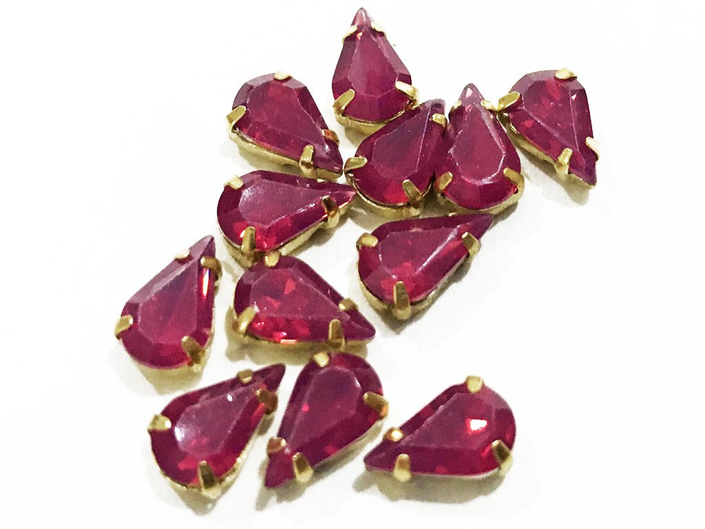 fuchsia-pink-opal-drop-resin-stones-with-catcher-10x6-mm