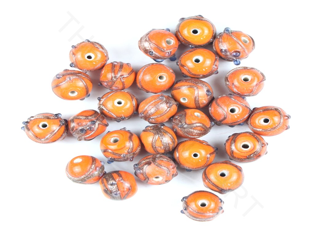 Orange Designer Fancy Glass Beads | The Design Cart (4332967985221)