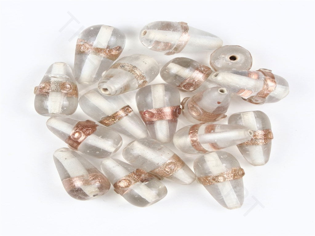 White Drop Fancy Glass Beads | The Design Cart (4332968149061)