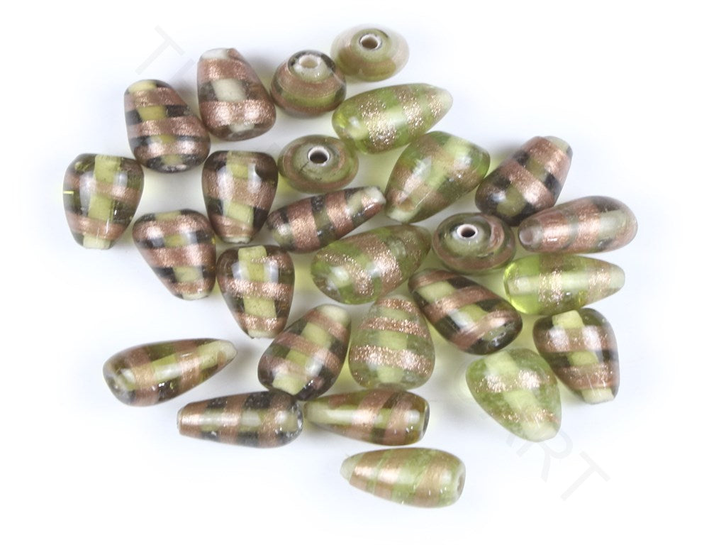 Light Green Drop Fancy Glass Beads | The Design Cart (4357237768261)