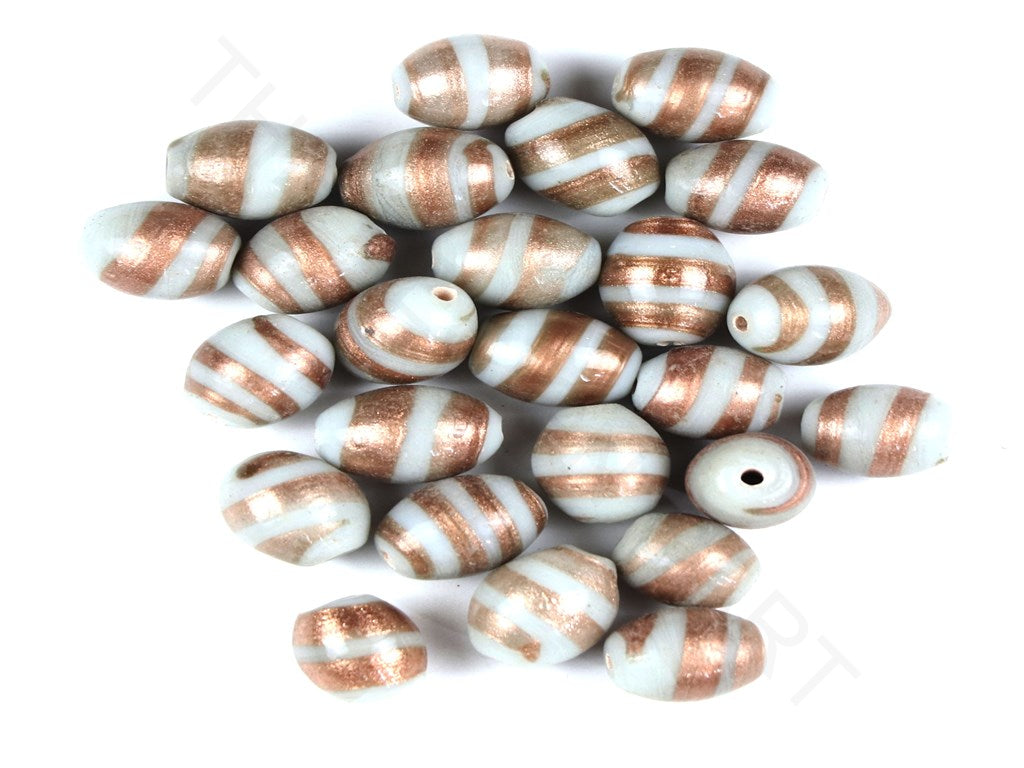 Gray Oval Fancy Glass Beads | The Design Cart (4357237899333)