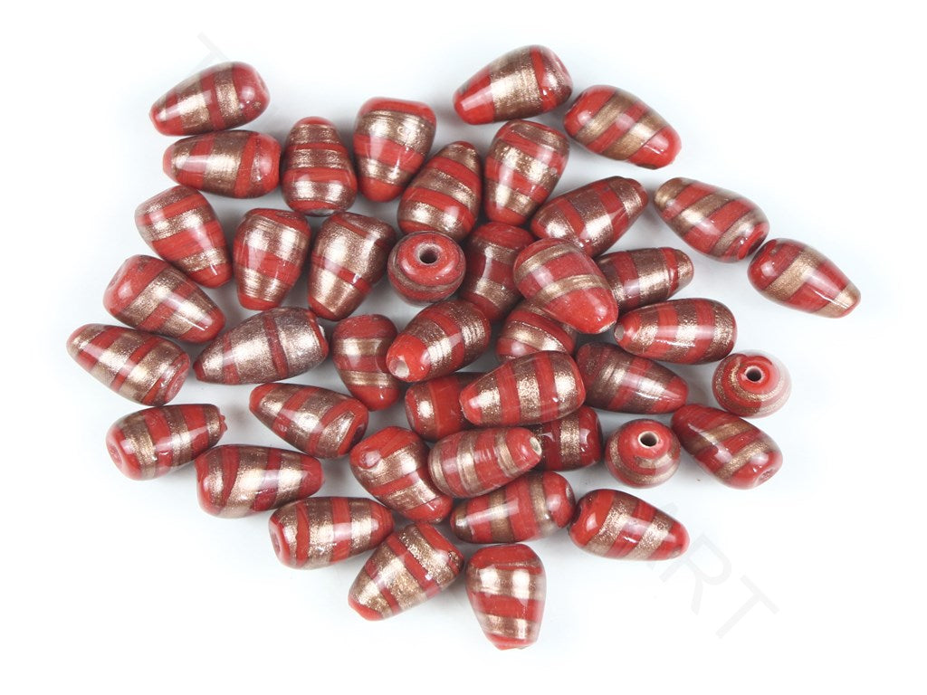 Red Drop Fancy Glass Beads | The Design Cart (4357238521925)