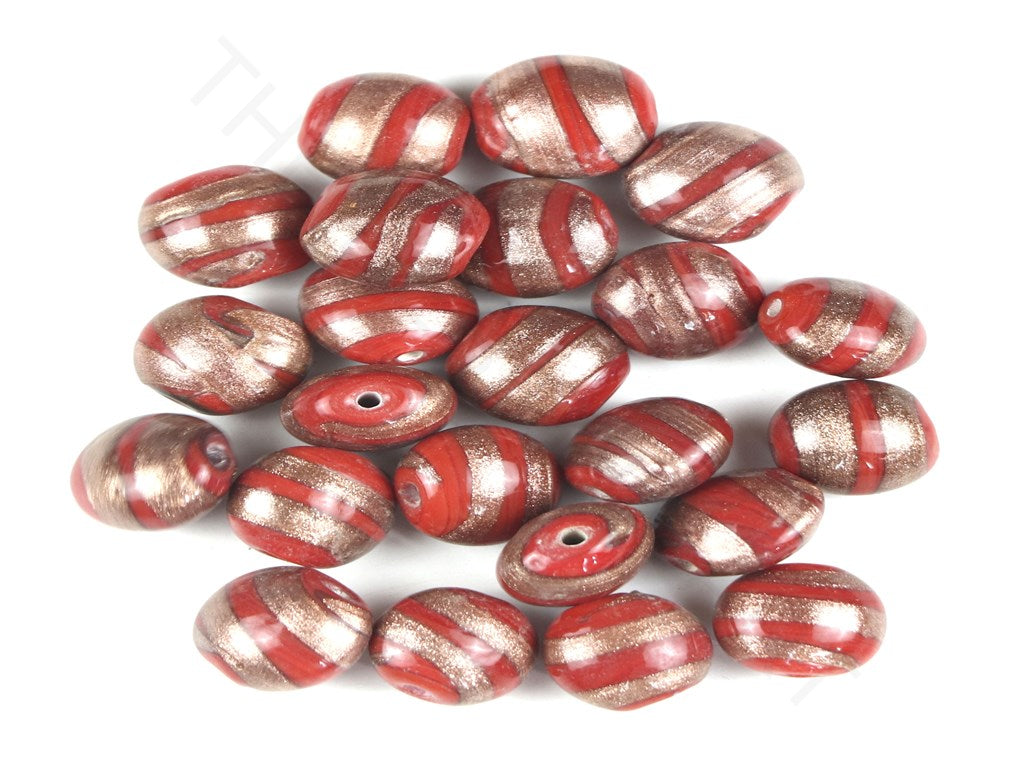 Red Flat Spherical Fancy Glass Beads | The Design Cart (4357238685765)