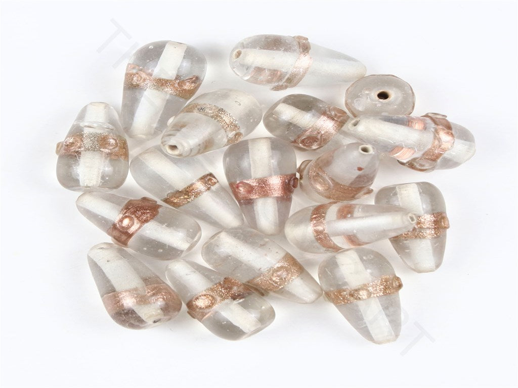 White Designer Drop Fancy Glass Beads | The Design Cart (4357238292549)