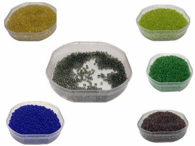 Multicolour Assorted Circular Transparent Glass Seed Beads (2 mm) (4356149903429)